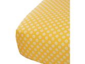 100% Organic Cotton Standard Crib Sheet by Oliver B - Yellow with Mod Flowers (Oliver B: 851447003181)