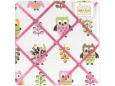 Pink Happy Owl Fabric Memory/Memo Photo Bulletin Board by Sweet Jojo Designs (Sweet Jojo Designs: 846480012344)