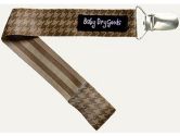 Baby Dry Goods 030-12 Dk-Lt Brown Houndstooth Pacifier Clip (Baby Dry Goods: 794504099812)