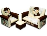 Warner Brothers 90094 TAZ Tasmanian Devil Toddler Sofa, Chair and Ottoman Set (Warner Bros: 658129900949)