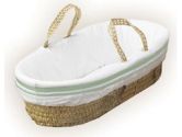 Colored Stripe Moses Basket - Color: Green (Baby Doll: 009243060529)