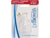 Dr. Brown's 302-P3 Natural Flow Level 1 Standard Nipple, 2-Pack (Dr. Brown's: 072239003022)