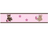 Pink and Chocolate Teddy Bear Girls Baby and Kids Wall Border by Sweet Jojo Designs (Sweet Jojo Designs: 846480003595)