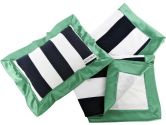 Oliver B Stroller Blanket and Pillow Set, White/Navy/Kelly Green (Oliver B: 851447003044)