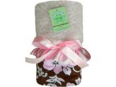 Patricia Ann Designs Pink & Chocolate Hibiscus Oversized Blanket - 36"x45 (Patricia Ann Designs: 710434120341)