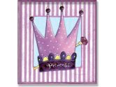 The Kids Room Purple and White Stripe Princess Crown Wall Plaque (The Kids Room by Stupell: 049182012029)