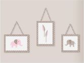 Pink and Brown Mod Elephant Wall Hanging Accessories by Sweet Jojo Designs (Sweet Jojo Designs: 846480015468)