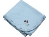 Kushies L569-09 Mocha Crown Solid/Stripe Blanket, Blue (Kushies: 064408184786)