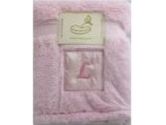 Monogram Fleece Crib Throw Pink L (Bean Sprout: 783048084316)