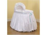 Pretty Ribbon Bassinet Liner/Skirt and Hood with Blue Ribbon - Size: 17x31 (Baby Doll: 009243041658)