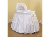 Pretty Ribbon Bassinet Liner/Skirt and Hood with Cream Ribbon - Size: 17x31 (Baby Doll: 009243041986)