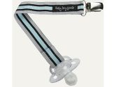 Baby Dry Goods 030-33 Grey-Blue-Black Stripes Pacifier Clip (Baby Dry Goods: 794504101614)