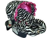 Baby Bella Maya Pink Zebra Infant Car Seat Cover (Baby Bella Maya: 811966016673)