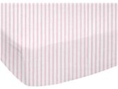 Fitted Oval Crib Sheet (Stokke Sleepi) - Pink Stripes Jersey Knit - Made In USA - 26 inches x 47 inches (66 cm x 119.4 cm) (sheetworld: 850863000781)