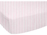 Fitted Oval Crib Sheet (Stokke Sleepi) - Pink Stripes Jersey Knit - Made In USA - 26 inches x 47 inches (66 cm x 119.4 cm) (sheetworld: 850863000781)