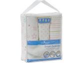 Living Textiles Baby 3 Pack Smart-Swaddle 100% Premium Cotton Flannelette Wraps Blankets (Amelia) (Living Textiles: 815271012252)