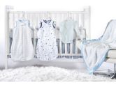 SwaddleDesigns 6-Piece zzZipMe Sack Crib Bedding Set with Crib Skirt and Cozy Blanket for Parents, 1 Pack (SwaddleDesigns: 810284021505)