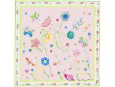 The Kids Room Square Wall Decor, Green Floral/Butterflies/Snail withPink Border (The Kids Room by Stupell: 049182013200)