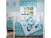 Peacock Blue 4 Piece Crib Bedding Set by Bananafish (Bananafish: 819550010694)