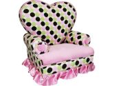 Newco Kids 70145 Princess Heart Chair Minky Pink & Brown Polka Dot (Newco Kids: 658129701454)