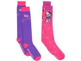 Hello Kitty Girls 2-Pack Zipper-Print Knee Socks - Pink and White (Unknown: 086694990537)