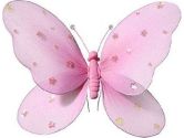 Hanging Butterfly 14" Large Light Pink Nylon Butterflies with Sequins and Glitter for Baby Nursery Bedroom, Girls Room Ceiling Wall Décor, Wedding Birthday Party, Baby Bridal Shower Butterfly Decorati (Heart to Heart: 804534001560)