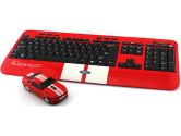 Landmice Ford Mustang GT Wireless Computer Keyboard and Mouse Red