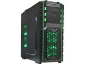 DIYPC Skyline-07-G Black/Green Gaming USB 3.0 Computer Case w/ 7 x 120mm Green fans (DIYPC: Skyline-07-G)