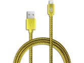 Patriot 3 FT. Lightning Woven Cable - YELLOW/GREY (Patriot: PCALC3FTNGN)