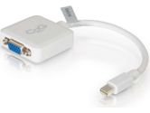 C2G 8in Mini Display Port Male to VGA Female Active Adapter Converter - Whitre (CABLES TO GO: 54316)