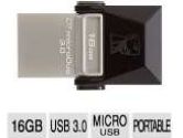 Kingston 16GB DT Microduo USB 3.0/ Micro USB OTG (Kingston: DTDUO3/16GB)