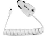 StarTech.com Dual Port Car Charger W/APPLE 8-PIN Lightning Connector & USB2.0 Port 21 Watt /4.2 Amp (StarTech.com: USBLT2PCARW)