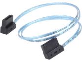 Silverstone CP11B-500 Low Profile SATA 6G Cable Black - 500MM With Lateral 90° Angled SATA Connector (Silverstone Technology: CP11B-500)
