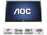 AOC E1759FWU 17in Class USB 3.0 LED Monitor - 10MS 1600X900 Resolution & Folded Stand (AOC: E1759FWU)