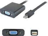 Black Mini DisplayPort to VGA Mini-DP to VGA 1920X1200 Cable M/F (Addon: MDP2VGAB)