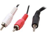 3.5mm Mini Male to 2 X RCA Males Cable 25FT .LINK Depot NON-RETAIL Package (Link Depot: AUDIO-25-2RCA)