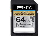 PNY Elite Performance SDXC Class 10 64GB UHS-I U3 95MBS Read Flash Drive (PNY Technologies Inc: P-SDX64U395-GE)