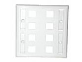 Cables To Go 8-Port Multimedia Keystone Wall Plate - White (CABLES TO GO: 03415)