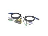 IOGEAR GCS612A 2-Port PS/2 KVM switch build-in cables and audio support (IOGEAR: GCS612A)